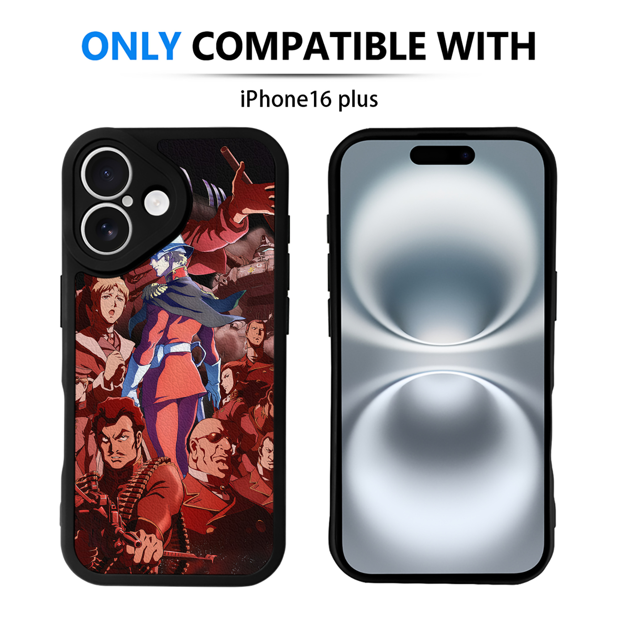 （画像用） 機動戦士ガンダム Mobile Suit Gundam 【iPhone 16シリーズ対応】シリコンスマホケース（レザー調） 材質：シリコン